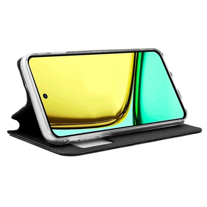 Cool Flip Cover Funda de Libro Lisa Negra para Realme C67