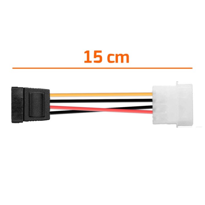 PcCom Essential Cable Alimentación 4 Pines Molex/Sata 15cm