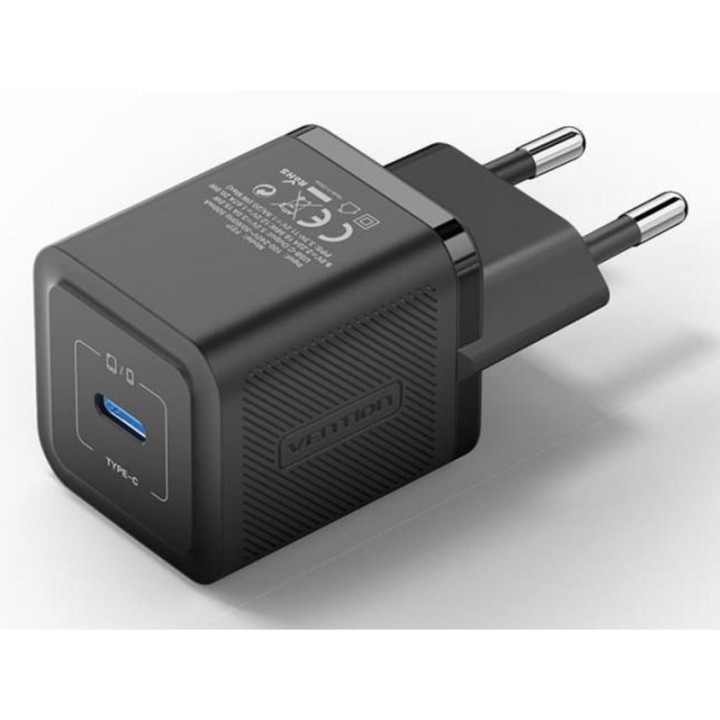 Cargador Vention FEPB0-EU GaN 20W USB-C Negro