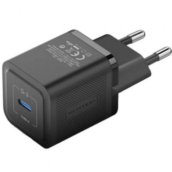Cargador Vention FEPB0-EU GaN 20W USB-C Negro