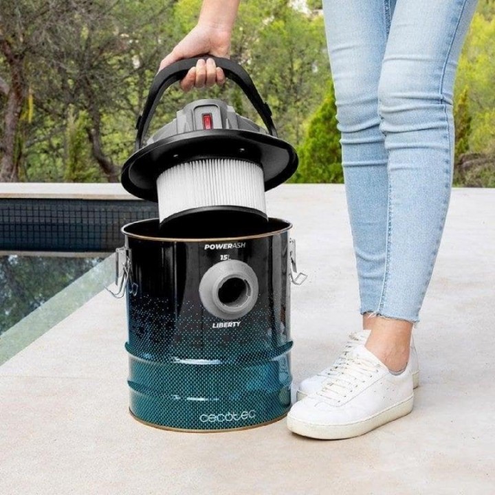 Cecotec Conga Ash 7000 Liberty Aspirador de Cenizas a Batería 18V 15L 120W Negro/Azul
