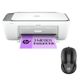 HP DeskJet 2820e Multifunción Color WiFi Blanca + 3 Meses Instant Ink + HP 1000 Ratón USB Negro