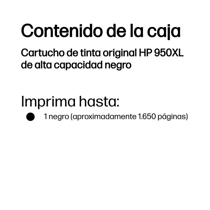 Tinta HP 950XL Negro 53ml 2300 páginas (CN045AE)