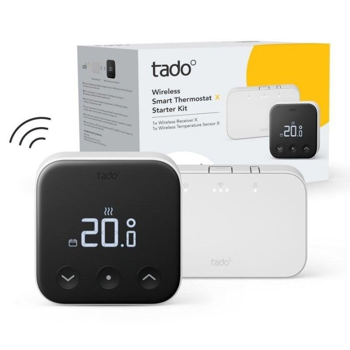 Tado Kit de Inicio Termostato Inteligente Sensor Temperatura Inalámbrico X + Receptor Inalámbrico X