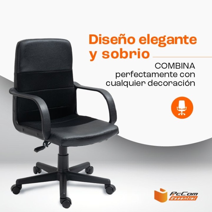 PcCom Essential Smart Silla Escritorio Negra