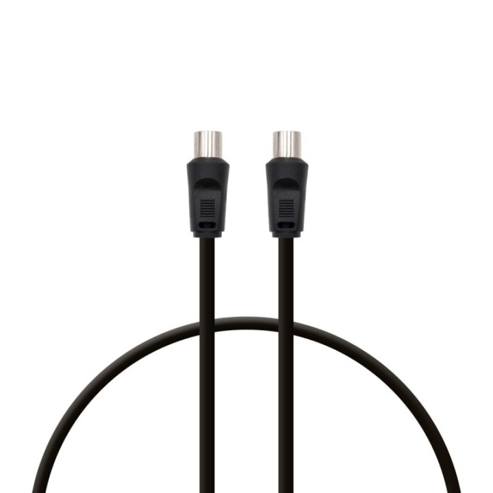 PcCom Essential Coaxial Cable 3C-2V 9.5 mm Macho / 9.5 mm Hembra 0.5 m Negro