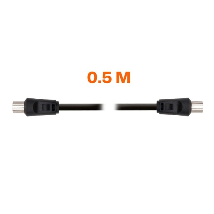 PcCom Essential Coaxial Cable 3C-2V 9.5 mm Macho / 9.5 mm Hembra 0.5 m Negro