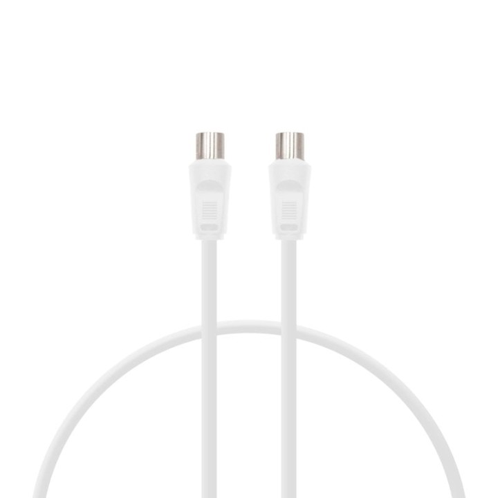 PcCom Essential Coaxial Cable 3C-2V 9.5 mm Macho / 9.5 mm Hembra 1.8 m Blanco