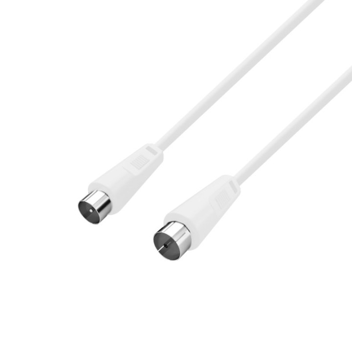 PcCom Essential Coaxial Cable 3C-2V 9.5 mm Macho / 9.5 mm Hembra 1.8 m Blanco