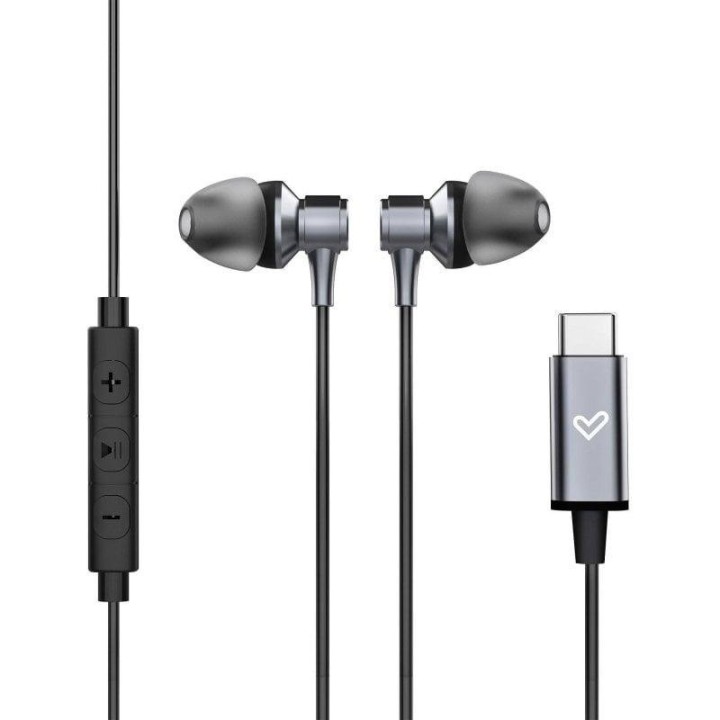 Auriculares Energy Sistem Metallized Type C con cable USB-C, micrófono y control volumen, negros