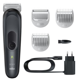 Braun BG3350 Recortadora Corporal 3 Cabezales Inalámbrica Resistente al Agua en Negro
