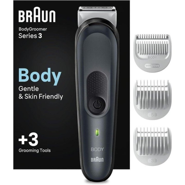 Braun BG3350 Recortadora Corporal 3 Cabezales Inalámbrica Resistente al Agua en Negro