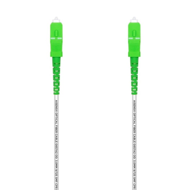Aisens Cable Fibra Óptica Latiguillo G657A2 3.0 9/125 SMF Simplex CPR DCA LSZH, SC/APC-SC/APC 2.0M