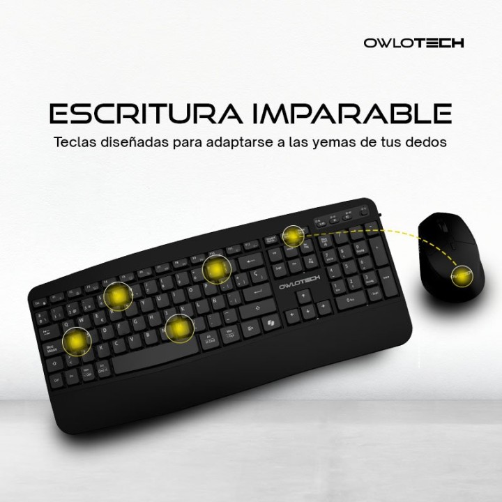 Owlotech MK500 Combo Teclado y Ratón Wireless Negro