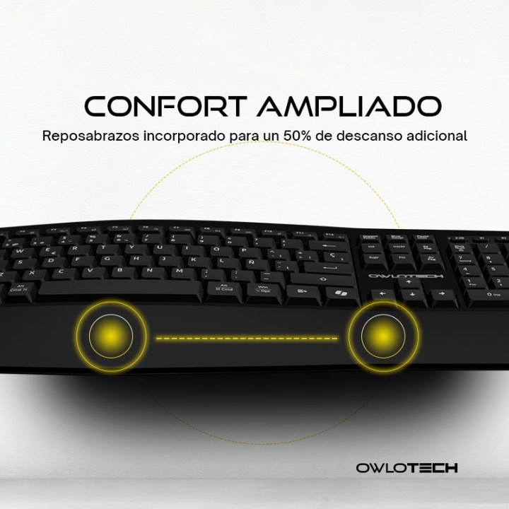 Owlotech MK500 Combo Teclado y Ratón Wireless Negro