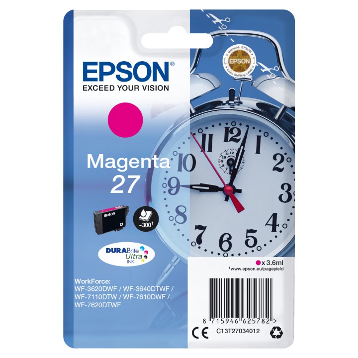 Tinta Epson 27 T2703 Magenta 3.6ml 300pág(C13T27034012)