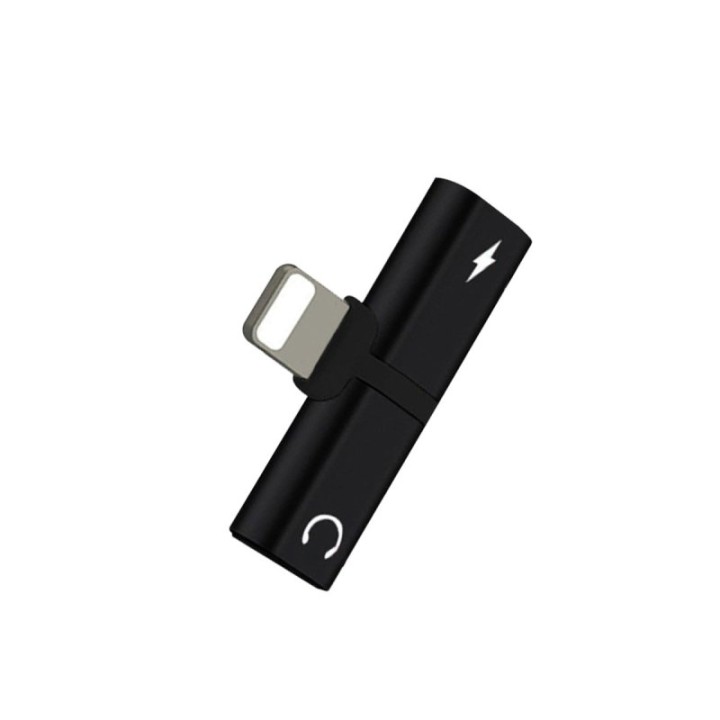 Myway Splitter Cargador y Adaptador para Auriculares Lightning Negro