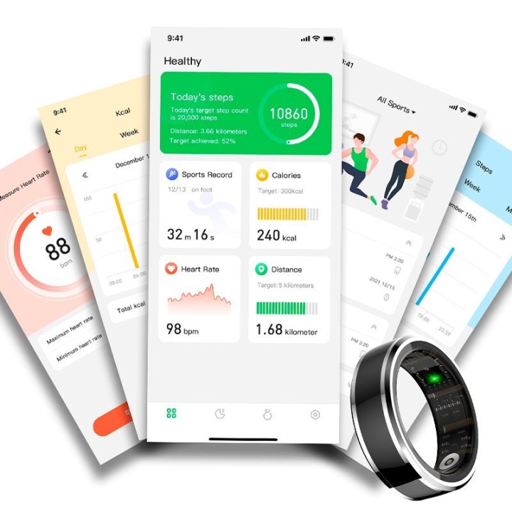 COOL Smart Ring Health + Base Powerbank (Salud, Deporte, Sueño) Talla 21mm