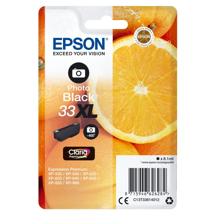 Tinta Epson 33XL T3361 Negro Photo 8.1ml (C13T33614012)