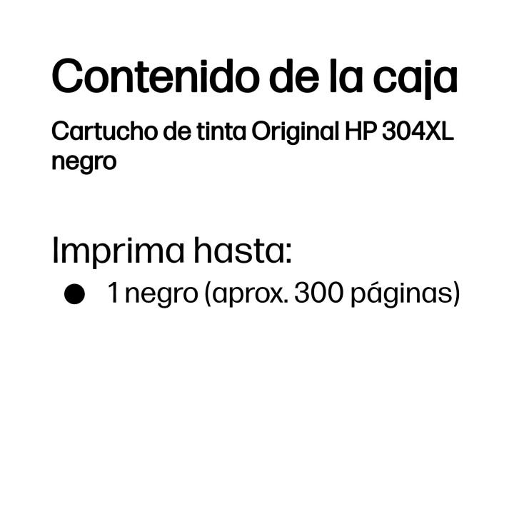 Tinta HP 304XL Negro 7ml 300 páginas (N9K08AE)