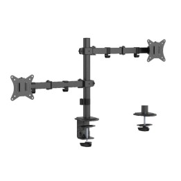 Gembird Ma-d2-03 Brazo Ajustable Para Monitor Doble Montado En Escritorio, 17"-32", Negro
