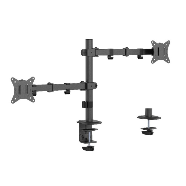 Gembird Ma-d2-03 Brazo Ajustable Para Monitor Doble Montado En Escritorio, 17"-32", Negro