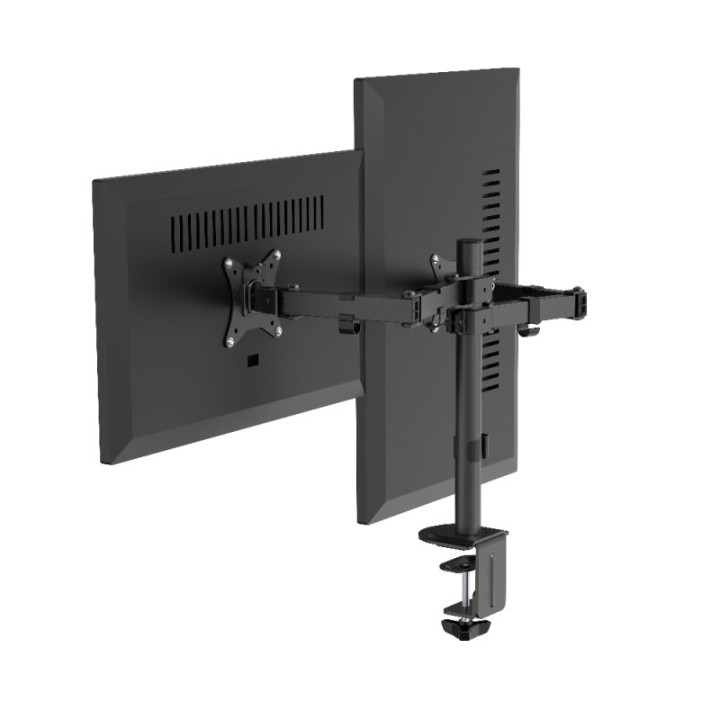 Gembird Ma-d2-03 Brazo Ajustable Para Monitor Doble Montado En Escritorio, 17"-32", Negro