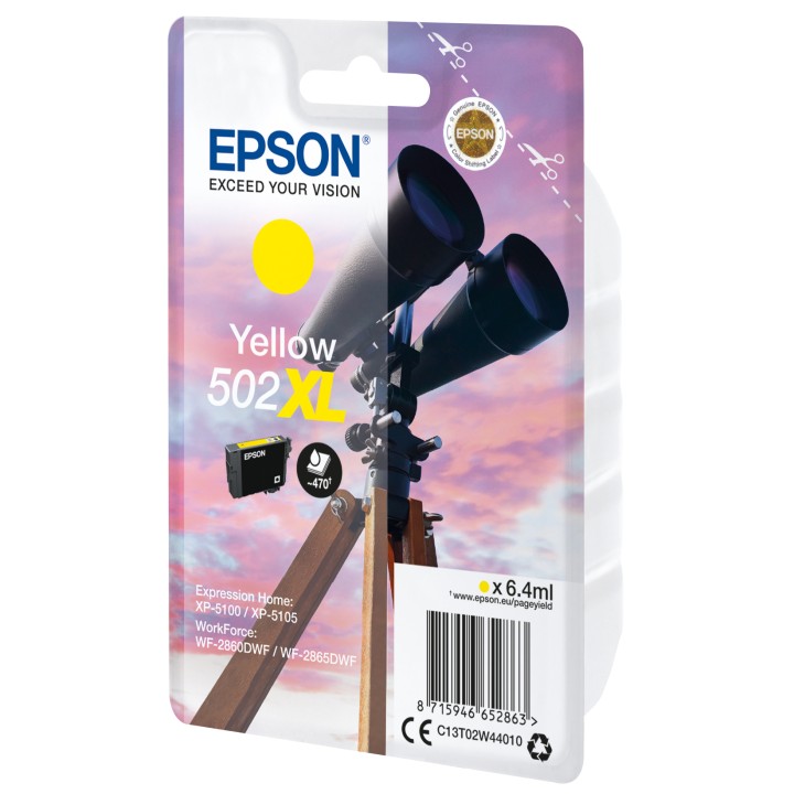 Tinta Epson 502XL Amarillo 6.4ml 470 pág (C13T02W44010)