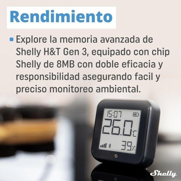 Shelly Detector Humedad Y Temperatura Gen3 Matte Black
