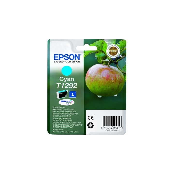 Tinta Epson T1292 Cian 7ml 474 páginas (C13T12924012)