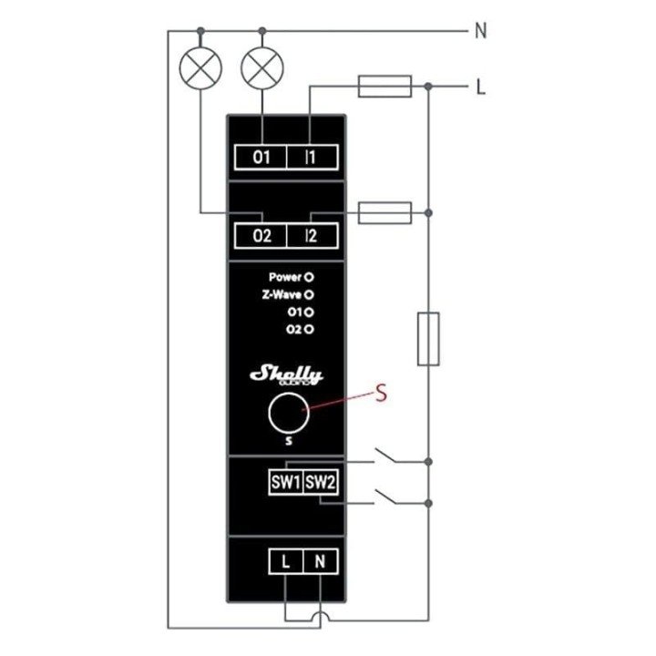 Shelly Pro 2PM Relé Wifi 2 Canales Carril DIN