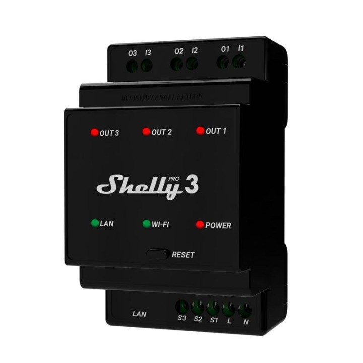 Shelly Relé Wi-fi Lan Bt Din Pro 3