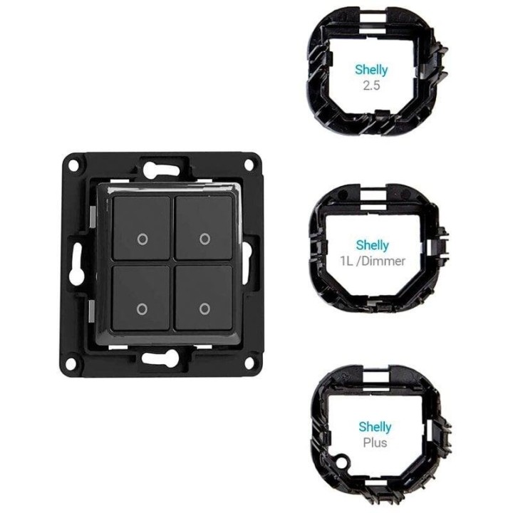 Shelly Interruptor Pared Switch 4 Negro