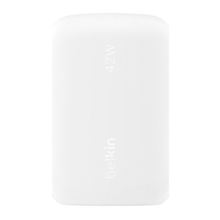 Belkin BoostCharge Cargador de Pared Doble 1x USB-C PD 3.0 30W + 1x USB-A 12W Blanco