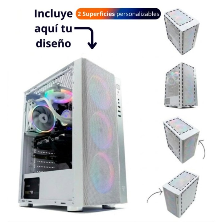 Tempest Umbra RGB Torre ATX Blanca 2 superficies personalizables