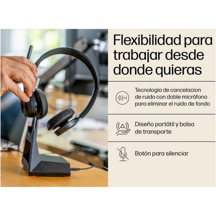 Poly Voyager 4320-M Auriculares Bluetooth con Base de Carga Certificados para Microsoft Teams Negros