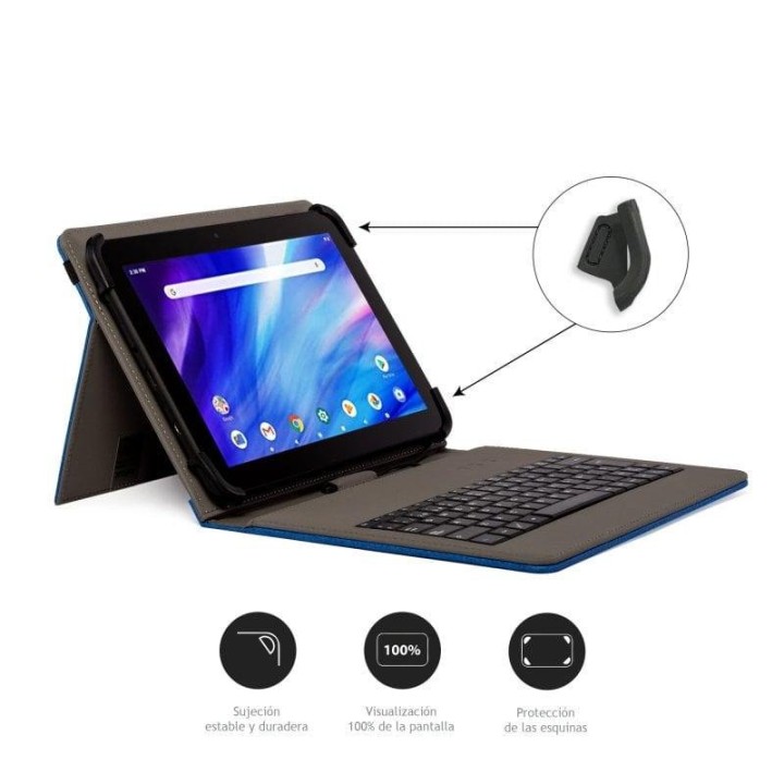 Funda con Teclado USB Nilox para Tablets de 9.7" a 10.5" Azul