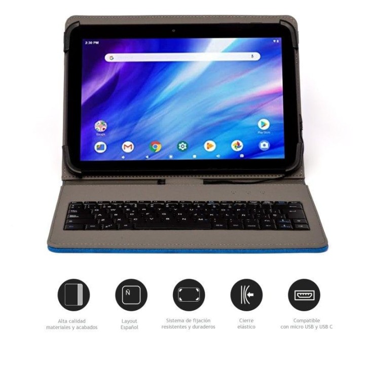 Funda con Teclado USB Nilox para Tablets de 9.7" a 10.5" Azul