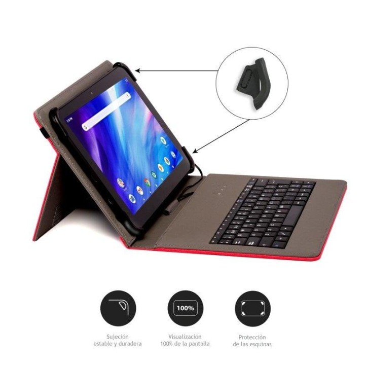Funda con Teclado USB Nilox Roja para Tablets de 9.7" a 10.5"