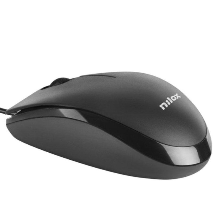 Ratón Nilox MOUSB1003 USB 1600 DPI Negro con switch mecánico Huano