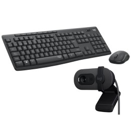 Logitech MK295 Silent Wireless Combo Ratón y Teclado Inalámbricos + Logitech Brio 100 Webcam FullHD