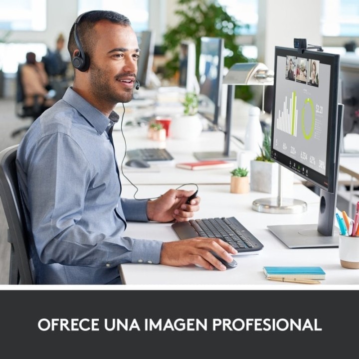 Logitech C920s Pro Webcam Full HD con Corrección de Iluminación + Logitech H390 Auriculares con Supresión de Ruido