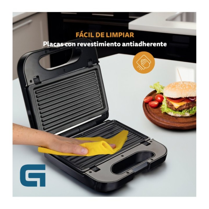 Grunkel SAN-MULTI NG Sandwichera con Placas Intercambiables 850W Acero Inoxidable