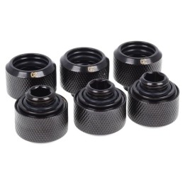 Alphacool Eiszapfen Pack 6 Racores de Compresión para Tubo Rígido 16/10mm Negros