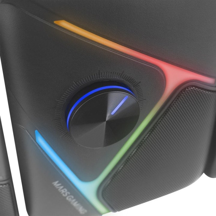 Mars Gaming Ms-h21, Altavoces Gaming Rgb 2.1 Y Subwoofer 35w, Drivers Invertidos 3d Surround, Negro