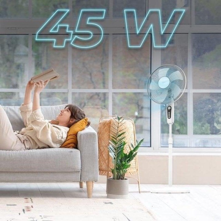 Cecotec EnergySilence 515 MaxFlow White Ventilador de Pie 16" 45W con Temporizador Blanco