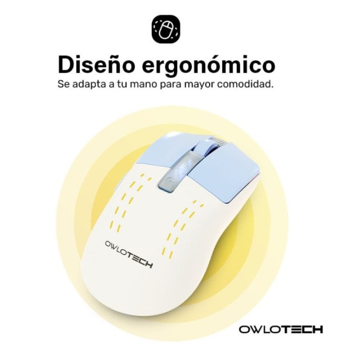Owlotech M95 Ratón Wireless OLED Display 2.4GHz/Bluetooth 12000DPI Blanco