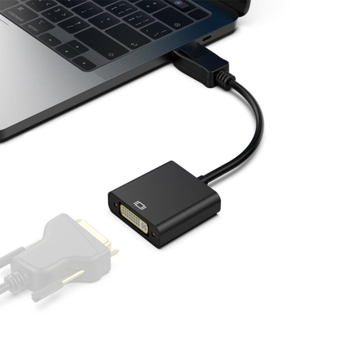 PcCom Essential Adaptador DisplayPort a DVI Negro