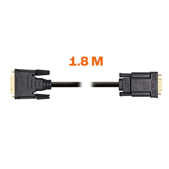 PcCom Essential Cable DVI-D 24+1 a VGA Macho a Macho 1.8m Negro