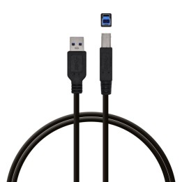 PcCom Essential Cable Impresora USB 3.0 A/B Macho/Macho 2m Negro